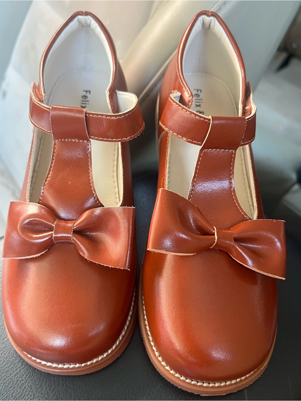 Felix & Flora Girls' Oxford Bow Dress Shoes - Brown